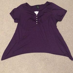 Purple Dropped Side Blouse